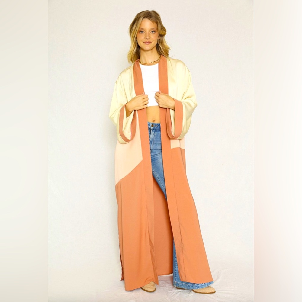 MISS SPARKLING Sunset Satin Maxi Kimono NEW Multiple Sizes